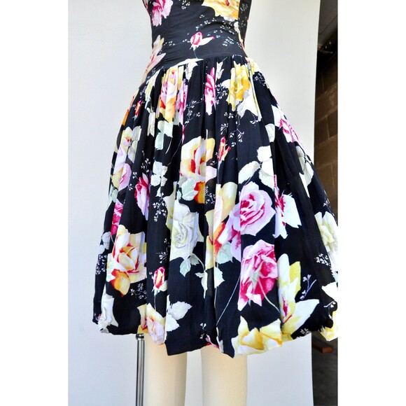 Italian Designer Floral Dress Novelty Print Fit & Flare Dress Roses Print XS - Picture 10 of 10